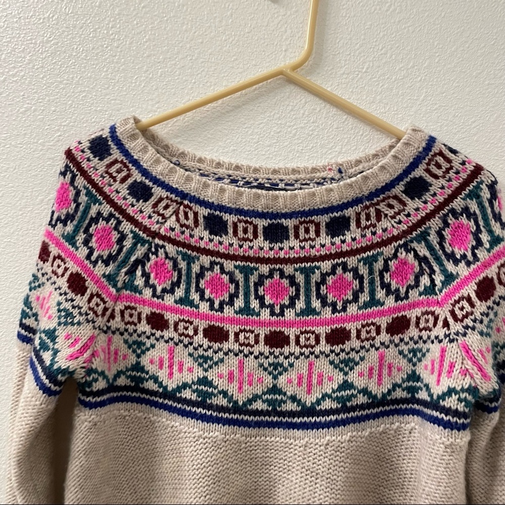 American eagle knit sweater tan pink small - Picture 2 of 4